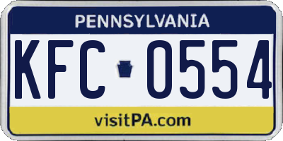 PA license plate KFC0554