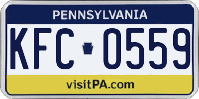 PA license plate KFC0559