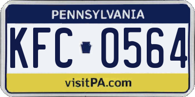 PA license plate KFC0564