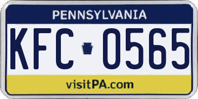 PA license plate KFC0565
