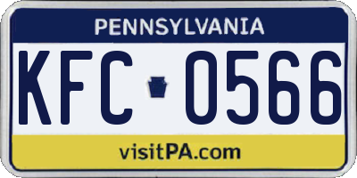 PA license plate KFC0566