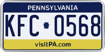 PA license plate KFC0568