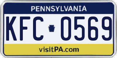 PA license plate KFC0569