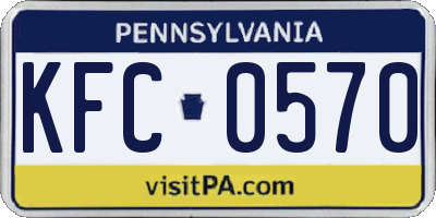 PA license plate KFC0570