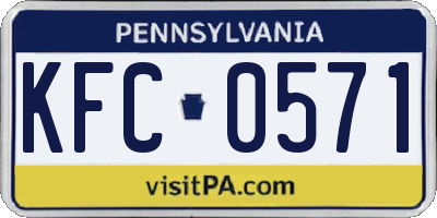 PA license plate KFC0571