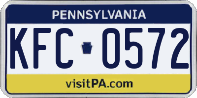 PA license plate KFC0572