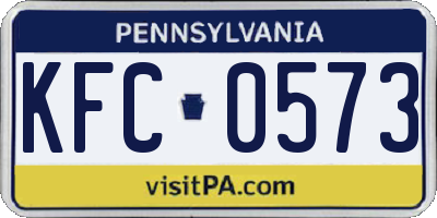 PA license plate KFC0573