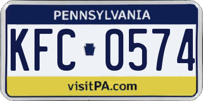 PA license plate KFC0574