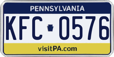 PA license plate KFC0576