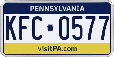 PA license plate KFC0577