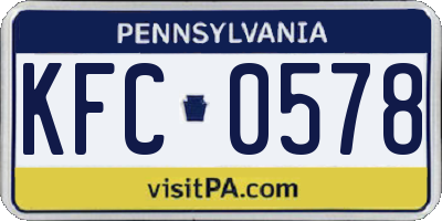 PA license plate KFC0578