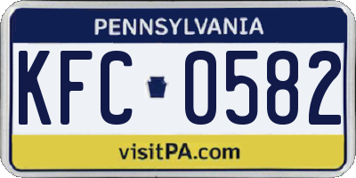 PA license plate KFC0582