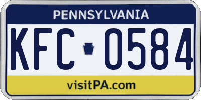 PA license plate KFC0584