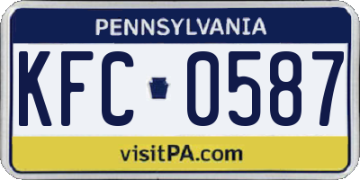 PA license plate KFC0587