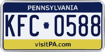 PA license plate KFC0588