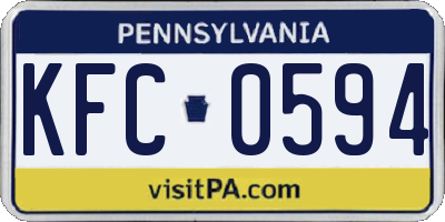 PA license plate KFC0594
