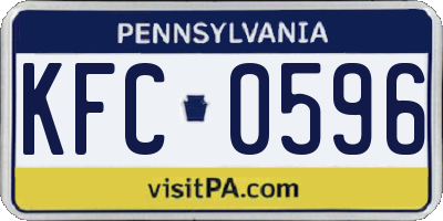 PA license plate KFC0596