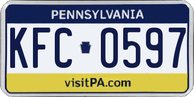 PA license plate KFC0597