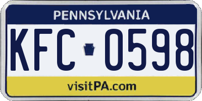 PA license plate KFC0598