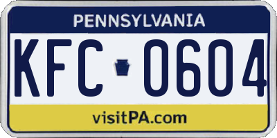 PA license plate KFC0604