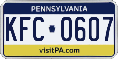 PA license plate KFC0607