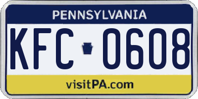 PA license plate KFC0608