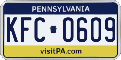 PA license plate KFC0609
