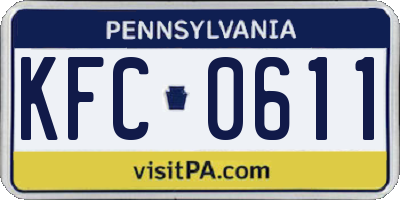 PA license plate KFC0611