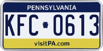 PA license plate KFC0613
