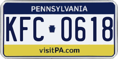 PA license plate KFC0618