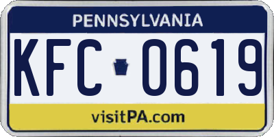 PA license plate KFC0619