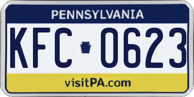 PA license plate KFC0623