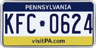 PA license plate KFC0624