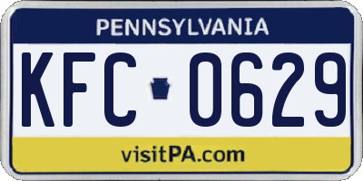 PA license plate KFC0629