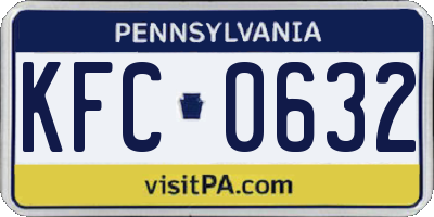 PA license plate KFC0632