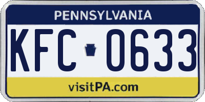 PA license plate KFC0633