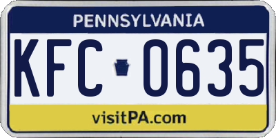 PA license plate KFC0635
