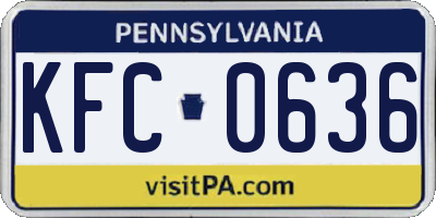 PA license plate KFC0636