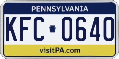 PA license plate KFC0640