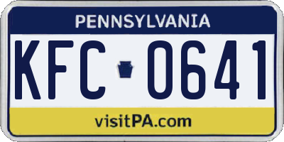 PA license plate KFC0641