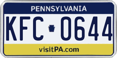 PA license plate KFC0644