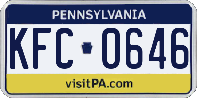 PA license plate KFC0646