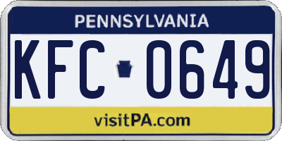 PA license plate KFC0649