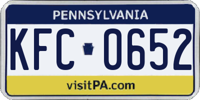 PA license plate KFC0652