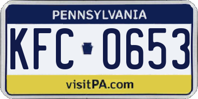 PA license plate KFC0653