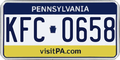 PA license plate KFC0658