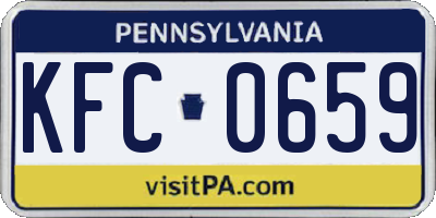 PA license plate KFC0659