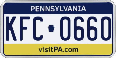 PA license plate KFC0660
