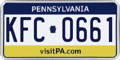 PA license plate KFC0661