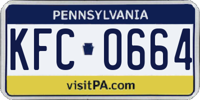 PA license plate KFC0664